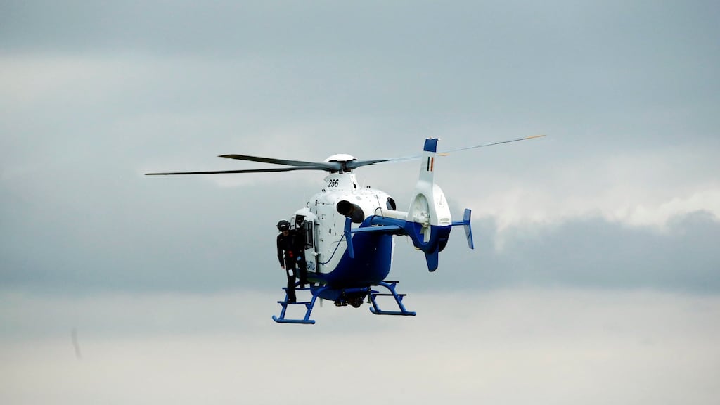 A Garda helicopter and up to 60 officers have been involved in a major search operation in Cork in which three men suspected of being involved in a number of burglaries and attempted burglaries are being pursued. File photograph: Stephen Collins/Collins.
