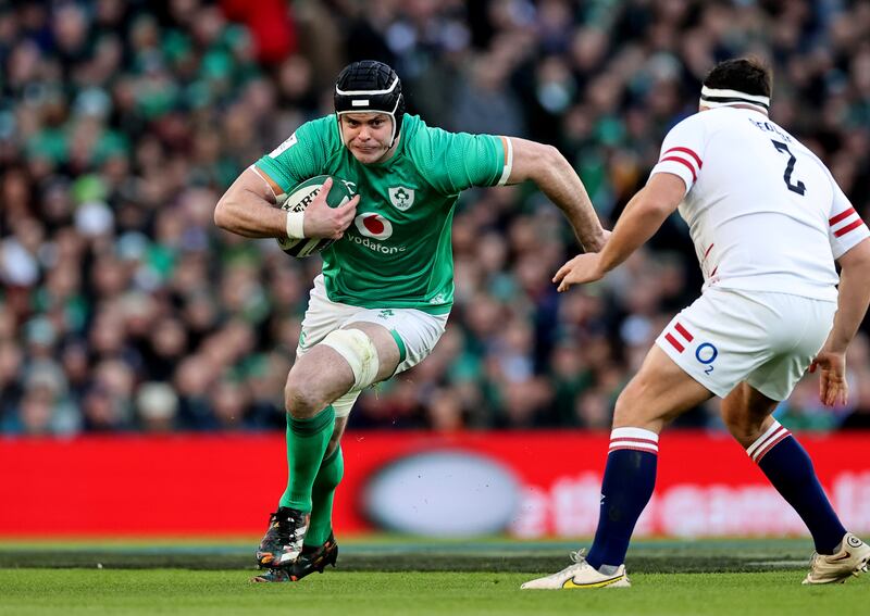 James Ryan: few players are as critical to Ireland’s ruck speed, and consequently their attack, as the vice-captain who seems to be benefiting from the coaching work of Paul O'Connell. Photograph: Billy Stickland/Inpho