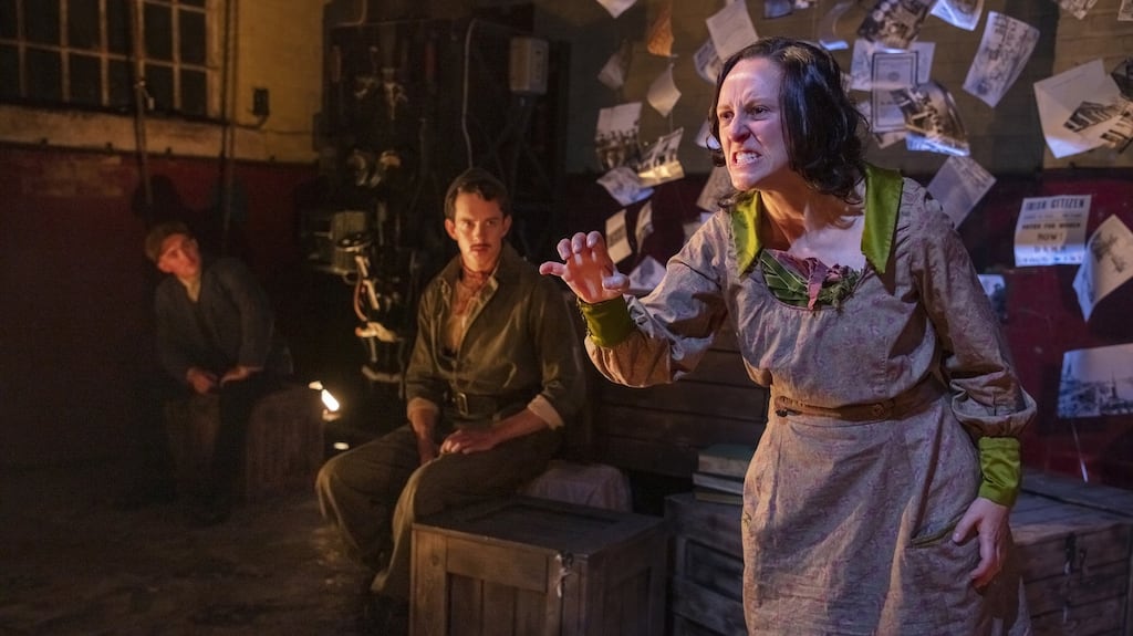 Callan Cummins Matthew Malone and Mary Murray in Fishamble: The New Play Company’s Embargo by Deirdre Kinahan.  Photograph: Anthony Woods