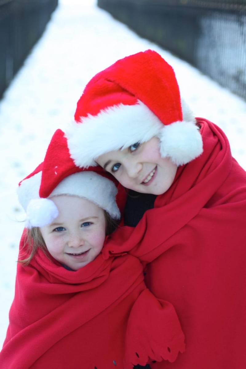 Louise Ní Chríodáin’s daughters Evie and Neasa. Photograph: Louise Ní Chríodáin.