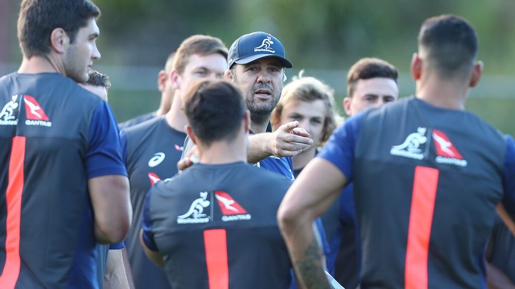 Australia coach Michael Cheika: ‘This squad has 11 members of the World Cup squad left, one third, which is about exactly where I thought we would be.’ Photograph: Chris Hyde/Getty Images