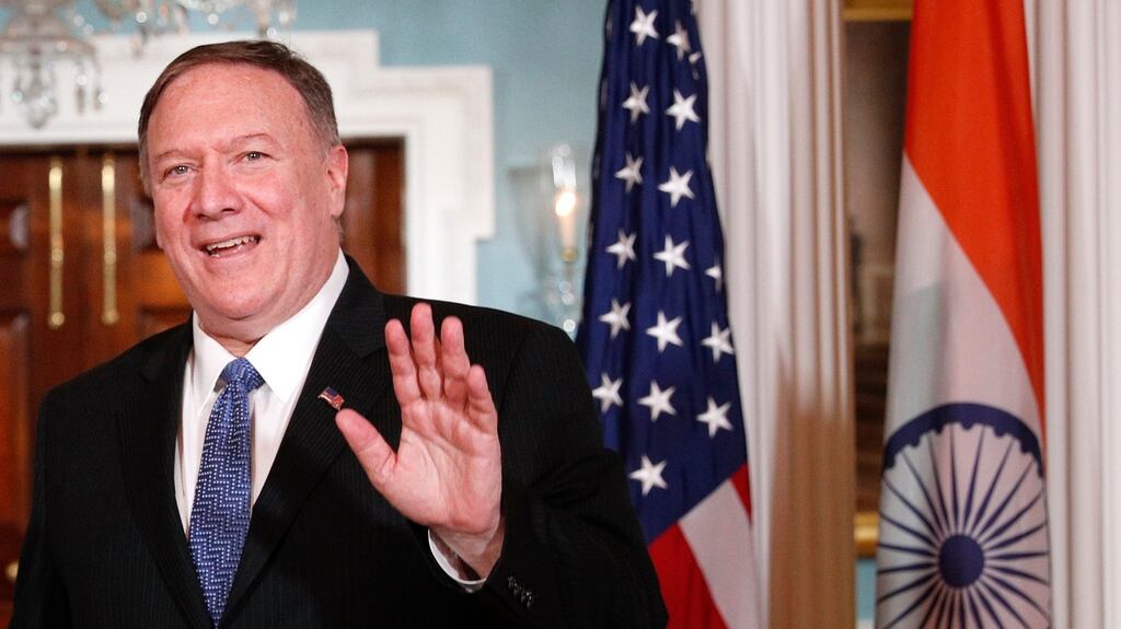 US secretary of state Mike Pompeo: listened in  to the phone call between Mr Trump and President Volodymyr Zelenskiy on July 25th. Photograph: Tom Brenner/Getty Images