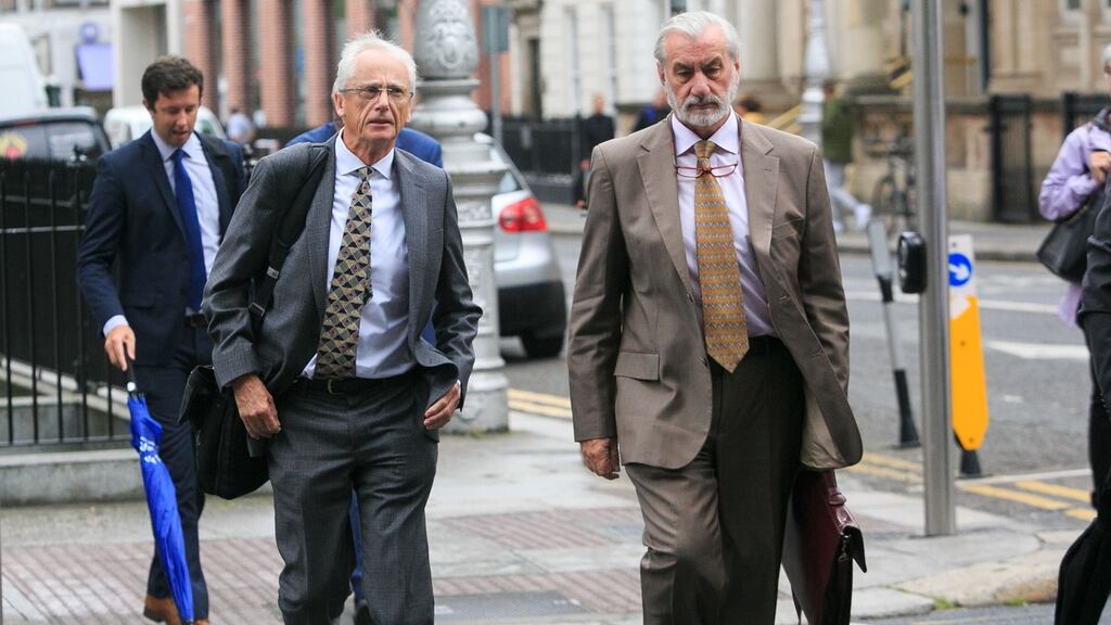 CEO of Sport Ireland John Treacy (L) and Chairperson of Sport Ireland Kieran Mulvey during a Joint Committee meeting on Transport Tourism & Sport regarding the governance review of the FAI at Leinster House, Dublin.Photograph: Gareth Chaney/Collins