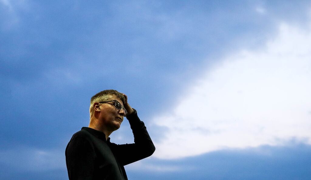New St Patrick's Athletic Manager Stephen Kenny during his first game in charge against Derry. Photograph: Ryan Byrne/Inpho