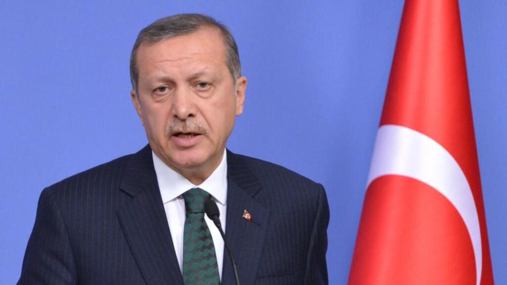 Turkish prime minister Recep Tayyip Erdogan: ordered at least 14 senior police officers removed after police launched a series of anti-corruption raids and detained senior businessmen close to him as well as the sons of three cabinet ministers. Photograph: EPA/Muammer Tan/Anadolu