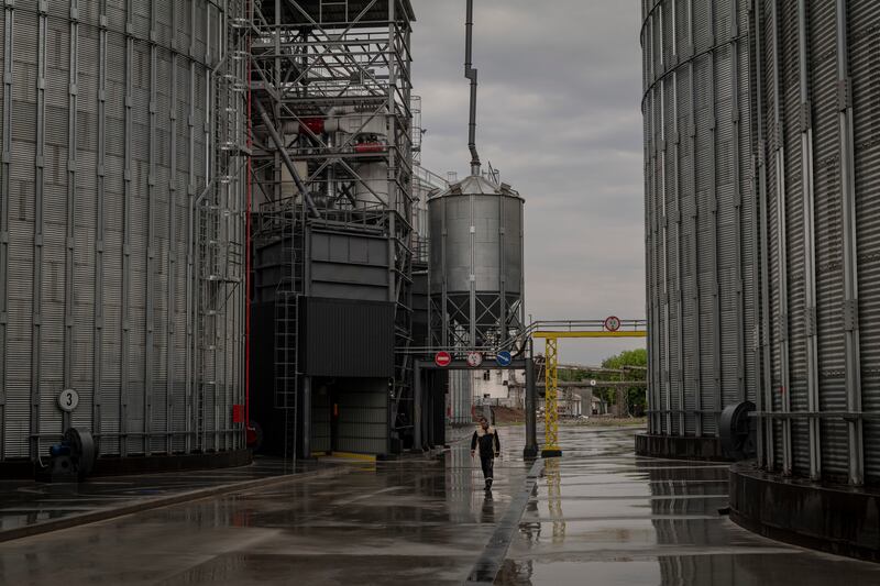 A grain storage facility in Boryspil, Ukraine.