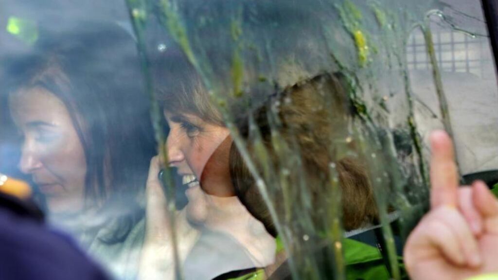 Joan Burton’s car was surrounded by anti-water charge demonstrators in Jobstown last November. Photograph: Crispin Rodwell