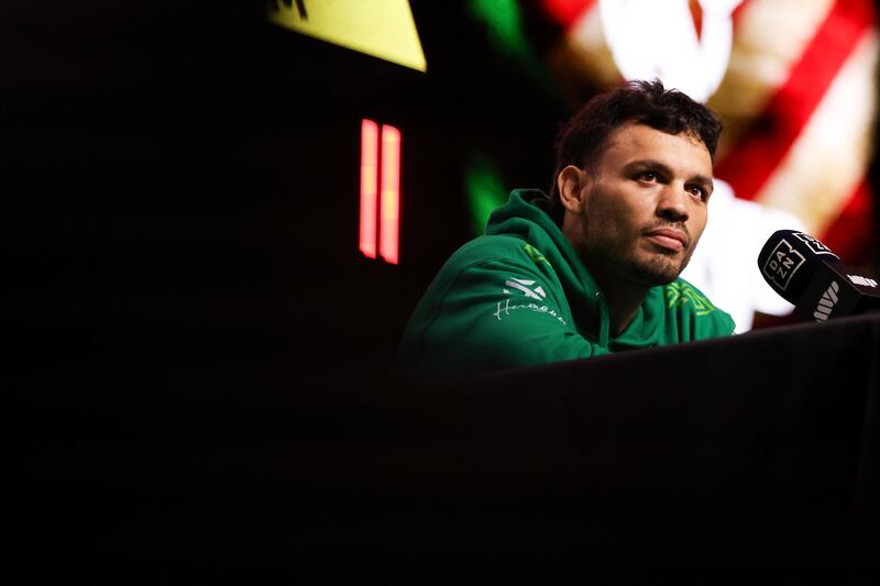 Julio César Chávez Jr at a press conference two days before his fight against Jake Paul in Anaheim, California on June 28th. Photograph: Cris Esqueda/Getty Images