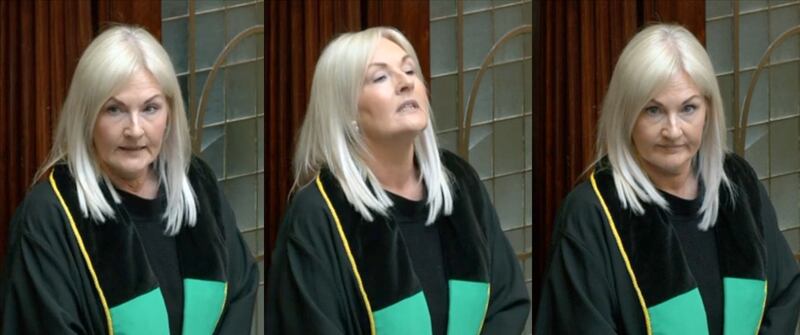 Ceann Comhairle Verona Murphy in the Dáil during chaotic scenes on Tuesday