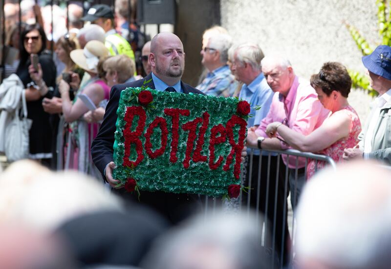 An image from Brendan Grace's funeral at the Church of St Nicholas of Myra, Dublin 8. Photograph: Tom Honan