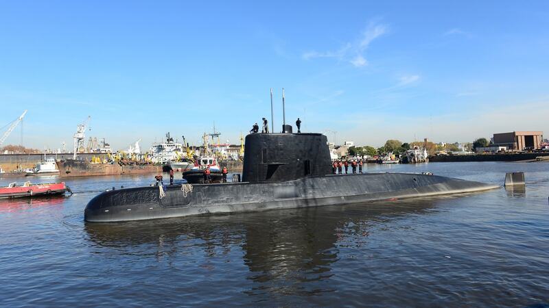 Undated handout photo from the Argentine Navy of the ARA San Juan submarine, which is missing. File photograph: Argentina Navy/EPA