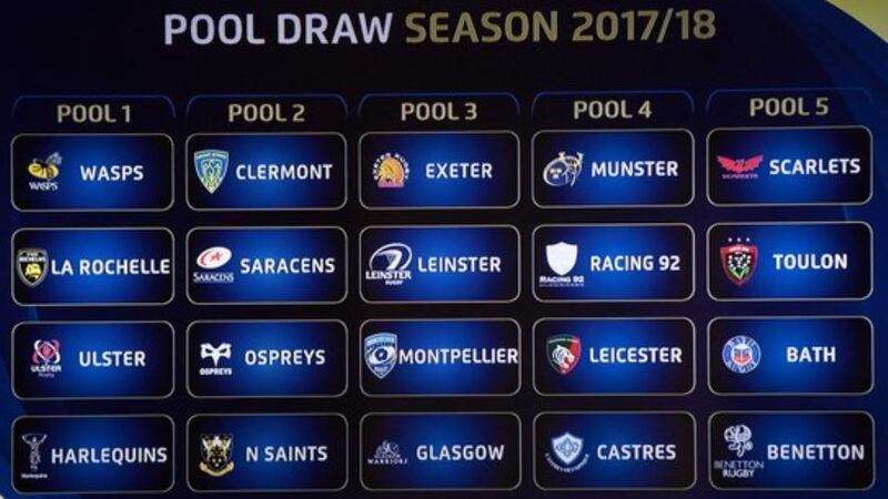 The four pools for the 2017/18 Champions Cup. Photograph: Morgan Treacy/Inpho