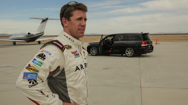 Former NASCAR driver Carl Edwards was brought in to take the wheel at the Mojave air and space port in California
