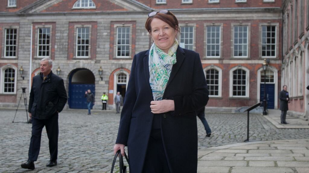 Nóirín O’Sullivan at Dublin Castle on Monday. The Charleton tribunal is investigating whether her legal team at the O’Higgins commission used a false sex abuse allegation. Photograph: Gareth Chaney Collins