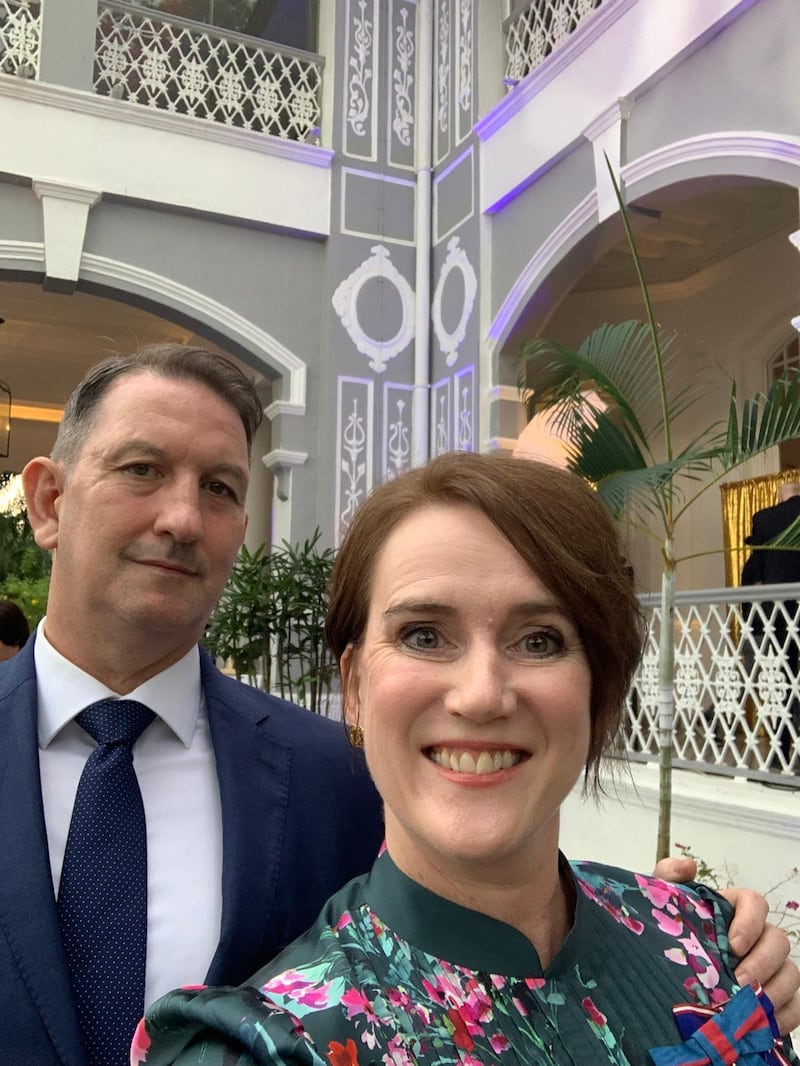 Kara Owen and her husband, William Tierney, in Singapore when she served as the UK's high representative