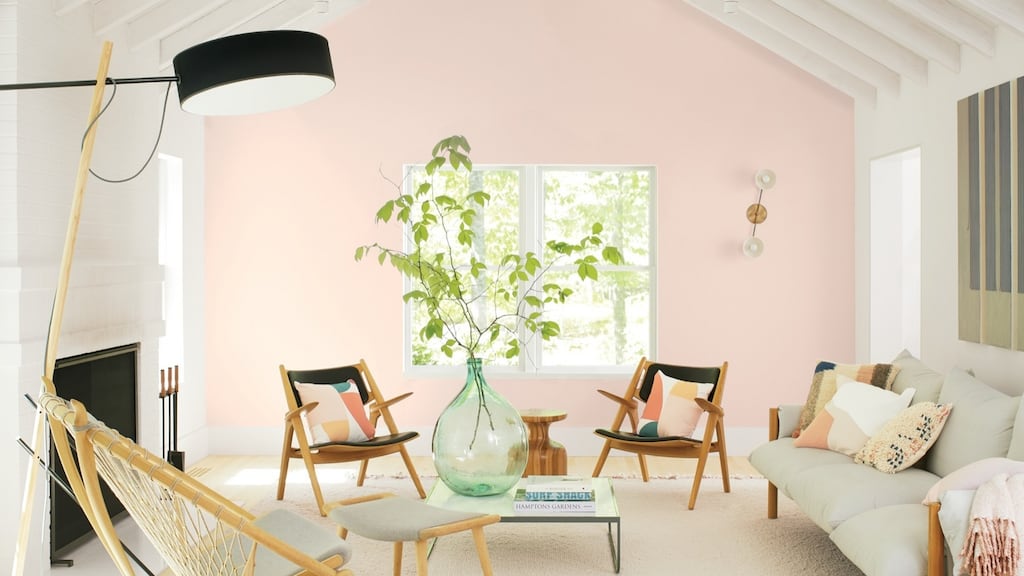 First Light is a pale pink from American paint company Benjamin Moore.