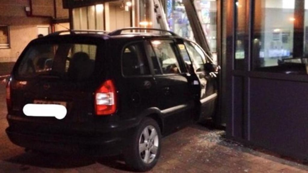 Gardaí are investigating an incident at University Hospital Waterford on Wednesday when a car was driven into the entrance door at the emergency department. Photograph: Clive O’Regan.