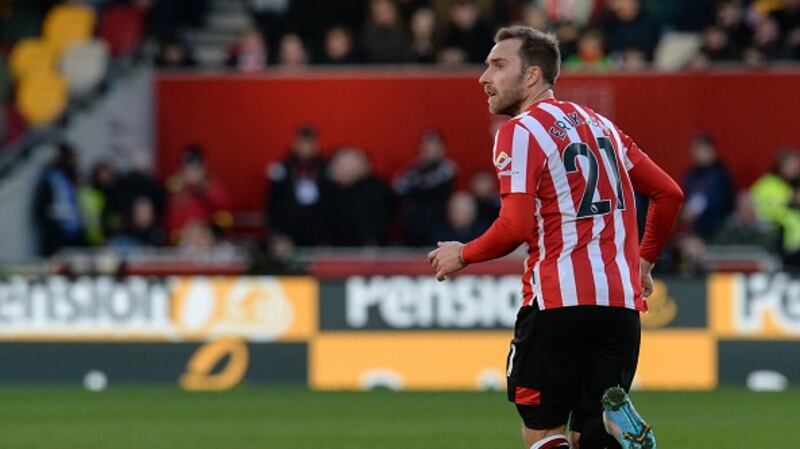 Christian Eriksen notched an assist from a corner to help Brentford to a survivial-boosting win. Photograph: Serena Taylor/Getty Images