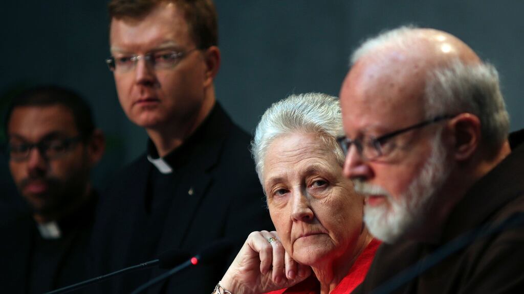 Marie Collins with Cardinal Seán Patrick O’Malley (right) at the Vatican in 2014. File photograph: Alessandro Bianchi/Reuters