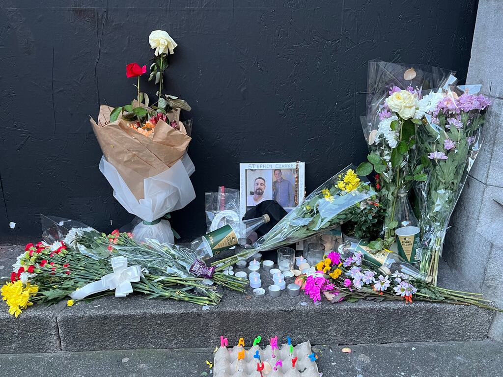 A memorial to Stephen Clarke, who died while sleeping rough on January 9th, 2024, in Dublin city centre