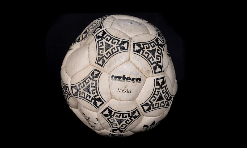 Maradona's hand of god football. Photograph: Graham Budd Auctions/PA
