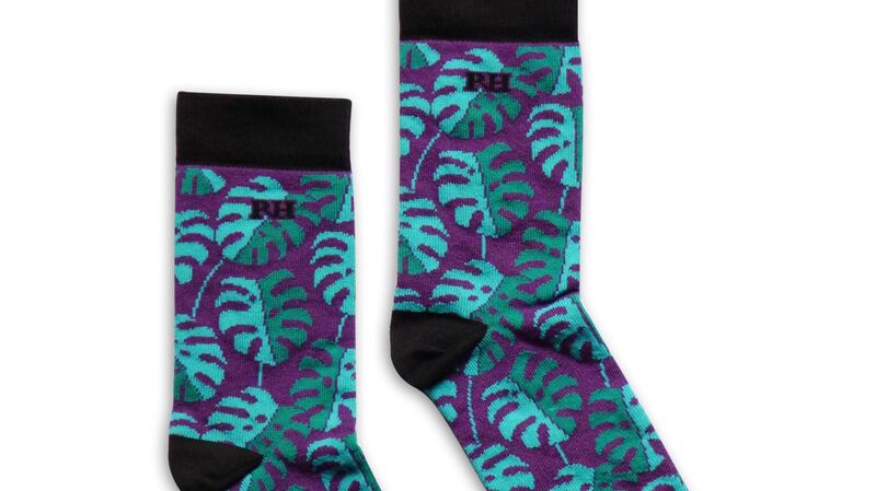 Cotton “Simla” socks by London-based award-winning Irish designer Rory Hutton. Priced €14 a pair. The design is based on one of his original drawings. Visit roryhutton.co.uk