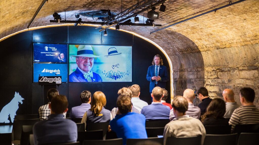 Alltech chief executive Mark Lyons announcing details of the latest accelerator programme at Dogpatch Labs in Dublin. Photograph: Yohei Ishikawa