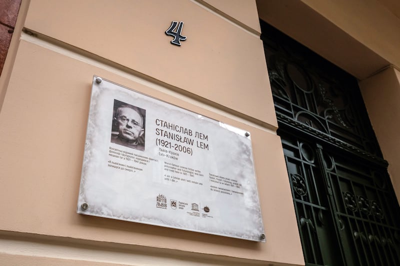 The birthplace of Stanislaw Lem in Lviv. Photograph: Getty Images
