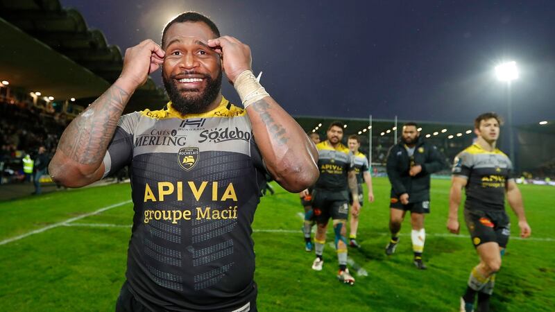 Levani Botia celebrates La Rochelle’s qualification for the last-eight. Photograph: Bryan Keane/Inpho