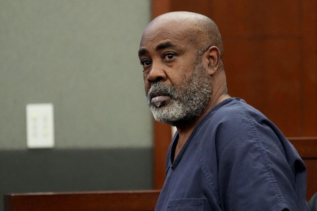 Duane ‘Keffe D’ Davis, charged with killing Tupac Shakur in 1996, appears in court in Las Vegas. Photograph: John Locher, Pool/AP
