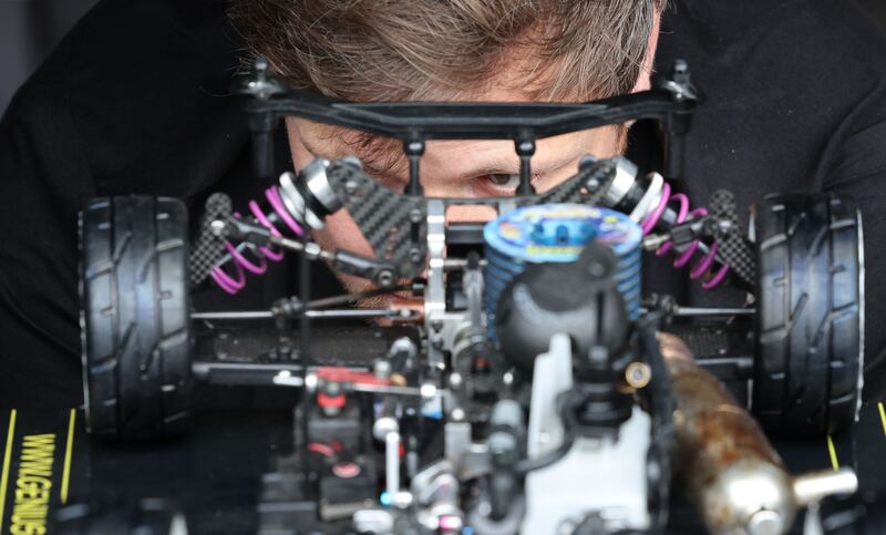 Graeme Lougheed prepares his car