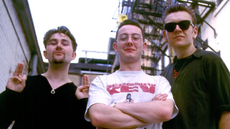 The band in 1992 (Cairns, McKeegan and then drummer Fyfe Ewing), not long before their flirtation with the mainstream. Photograph: Paul Natkin/Getty Images