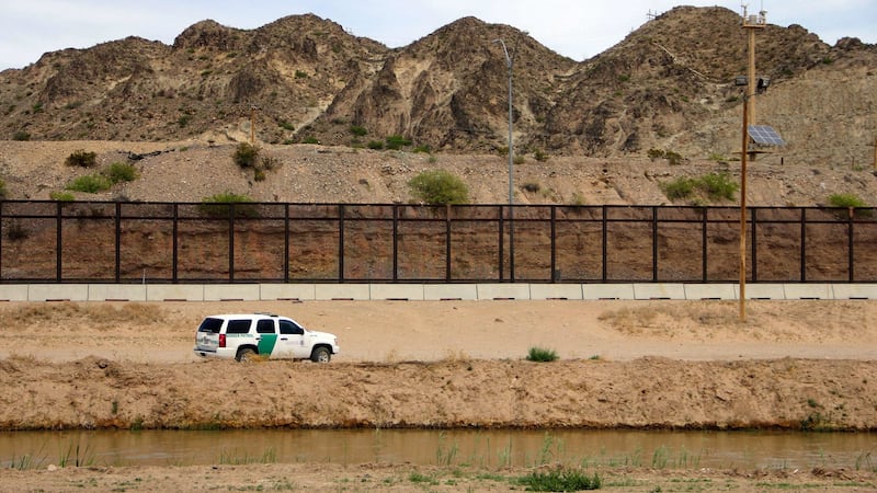 A US Border Patrol, seen from Mexico, patrolling along the border line between El Paso, Texas, and Ciudad Juarez in Mexico. Photograph: Herika Martinez/AFP/Getty Images)