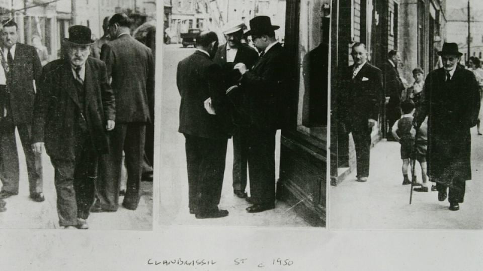 Images of Clanbrassil Street in Dublin in 1950, when it was part of the city’s thriving Jewish quarter, displayed in the Irish Jewish Museum on nearby Walworth Road.