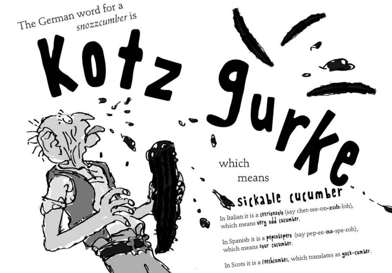 The BFG: translations of ‘snozzcumber’ from around the world. Illustration: Oxford University Press