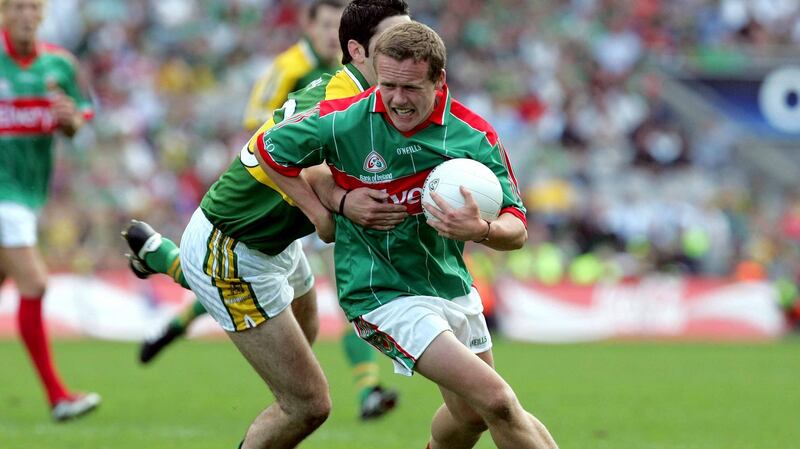 Andy Moran with Bryan Sheehan of Kerry during the 2006 All-Ireland final. Photo: Morgan Treacy/Inpho