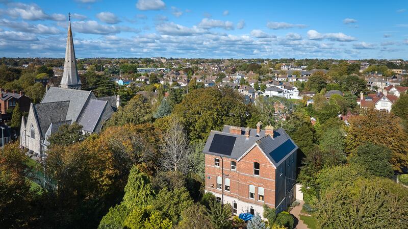 The property has views to the spire next door