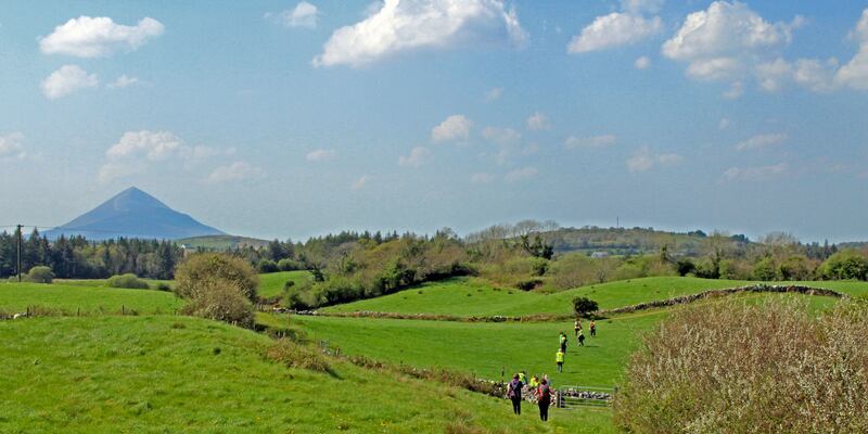 Walking the Tóchar Phádraig pilgrim path towards Croagh Patrick in Co Mayo