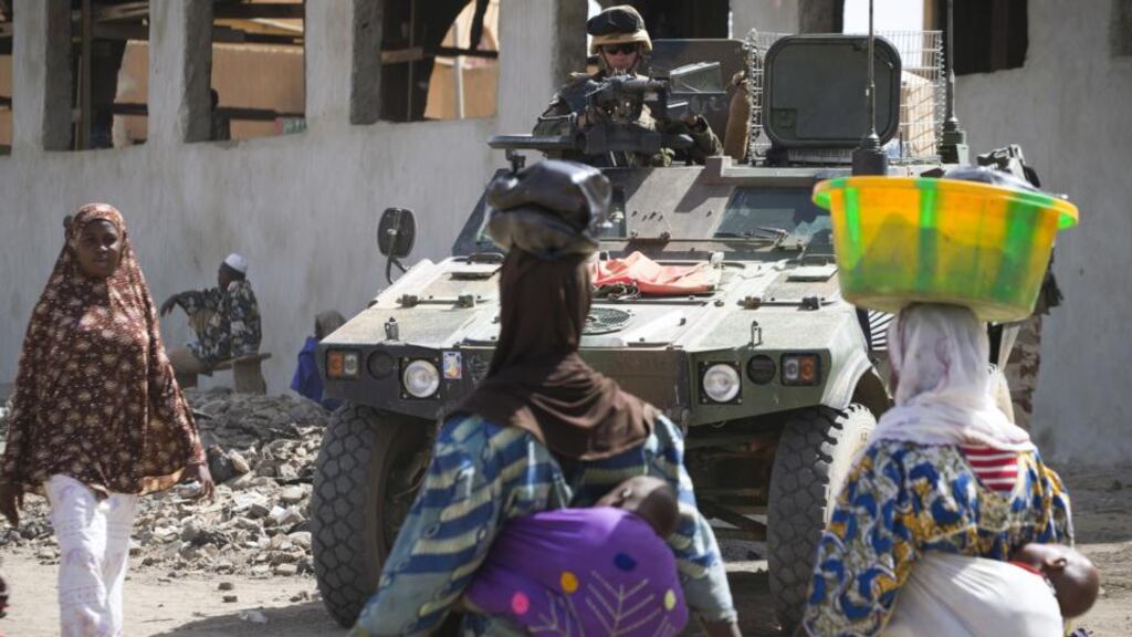 French soldiers in Mali on patrol at Gao's port, near the Niger river, on Thursday. The UN expressed concern over reprisal attacks against ethnic Tuaregs and Arabs in Mali, where a French-led intervention recently routed Islamist rebels. Photograph: Joel Saget/AFP/Getty Images