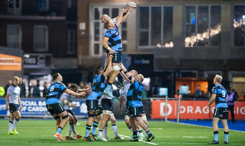 Joe Joyce wins a lineout for Connacht against Cardiff. Photograph: Andrew Dowling/Inpho
