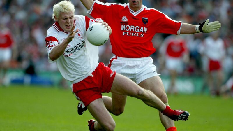 Tyrone’s Owen Mulligan in action against Armagh in the 2003 All-Ireland final, a game commonly seen by naysayers as the nadir for football. Photograph: Morgan Treacy/Inpho