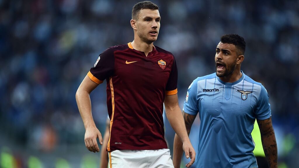 Roma’s Bosnia-Herzegovina international Edin Dzeko spent his early years in war-torn Sarajevo. Photograph: AFP/Getty Images