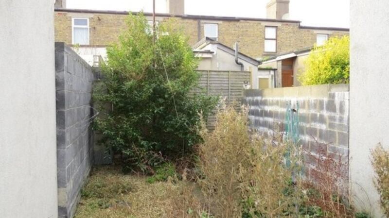 Before: the rear garden at 17 Library Road, Dún Laoghaire.