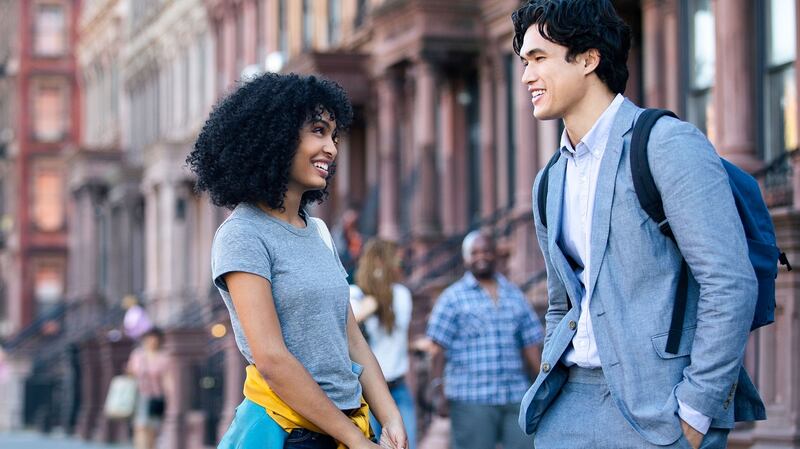 Yara Shahidi (left) as Natasha Kingsley and Charles Melton as Daniel Bae. Photograph: Atsushi Nishijima/Warner Bros