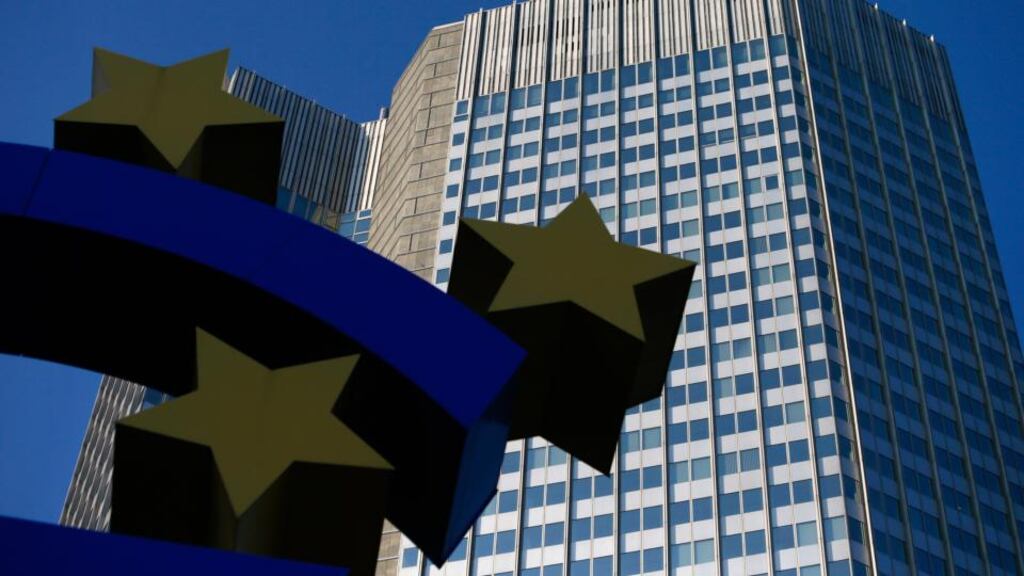 The headquarters of the European Central Bank (ECB) in Frankfurt, Germany. The bank this morning said its website had been hacked. Photograph: Bloomberg