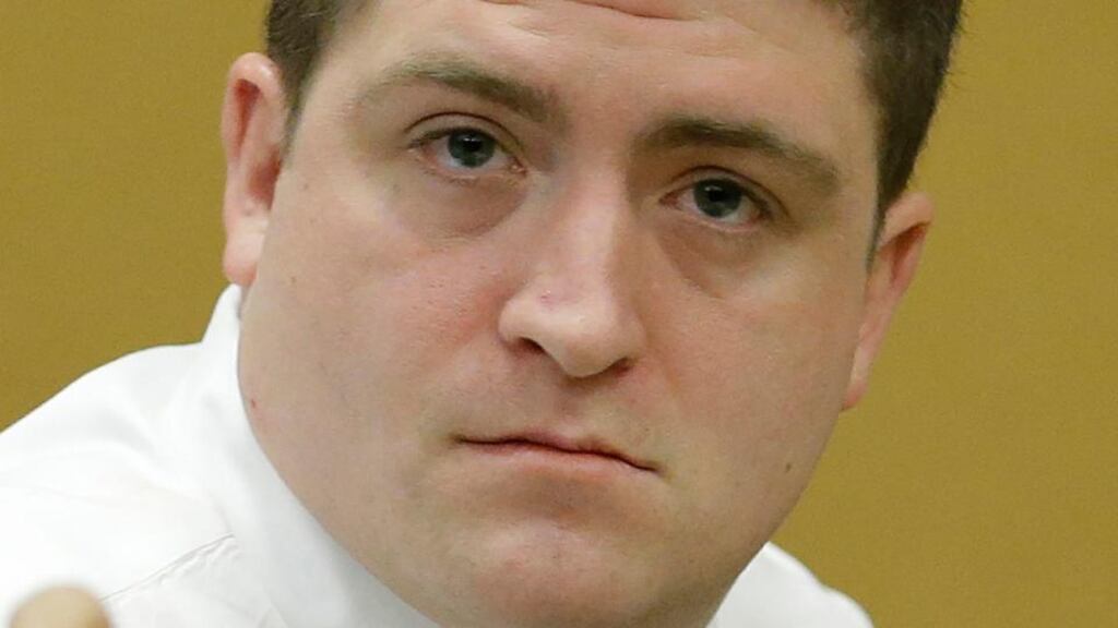 Cleveland police officer Michael Brelo was found not guilty of voluntary manslaughter of Timothy Russell and Malissa Williams after a high-speed car chase in 2012. Photograph:Tony Dejak/Reuters