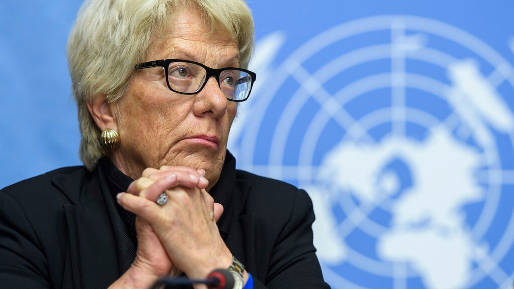 Carla del Ponte, who has resigned from the UN commission investigating war crimes and violence against civilians in Syria. Photograph: Martial Trezzini/Keystone/ AP