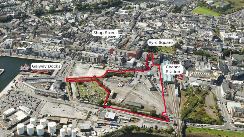 The site of CIÉ’s proposed Ceannt quarter in Galway city centre