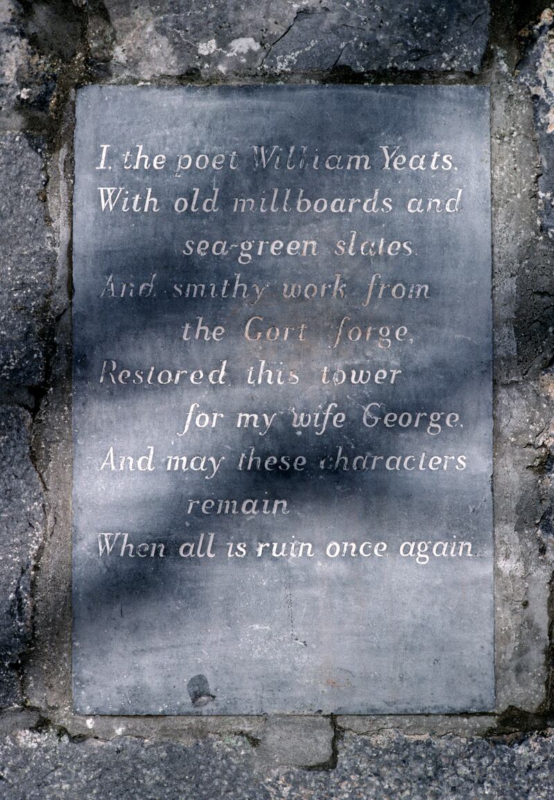 Inscription on the side of Thoor Ballylee. Photograph:  Alain Le Garsmeur/Getty