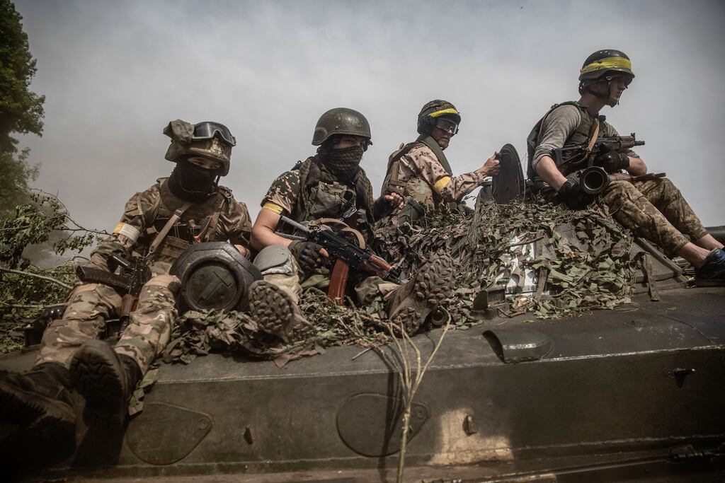 Ukraine says their soldiers are pushing back Russian troops in Sievierodonetsk as intense fighting rages around the industrial city. Photograph: Finbarr O’Reilly/The New York Times